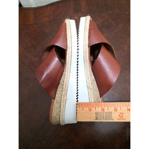 Bertucci Women's Brown Leather Cross-Strap Wedge Sandals Size 39 - Picture 8 of 10